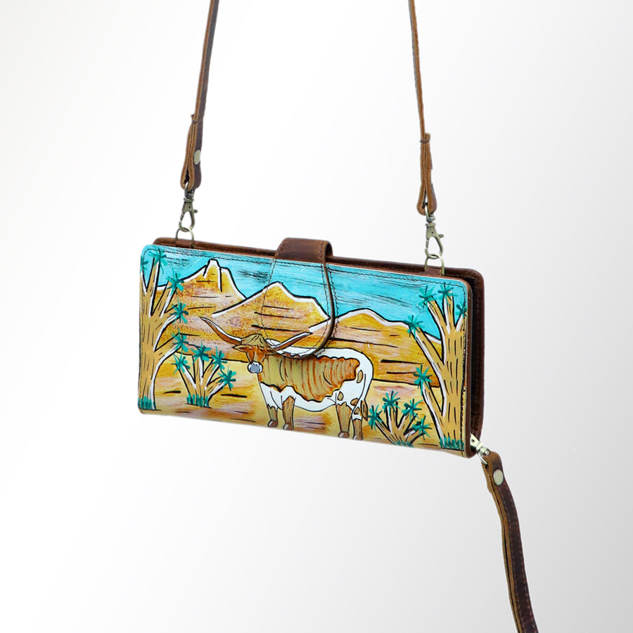 American Darling Hand-Painted Western Leather Small Cross body Bag - Uhorse