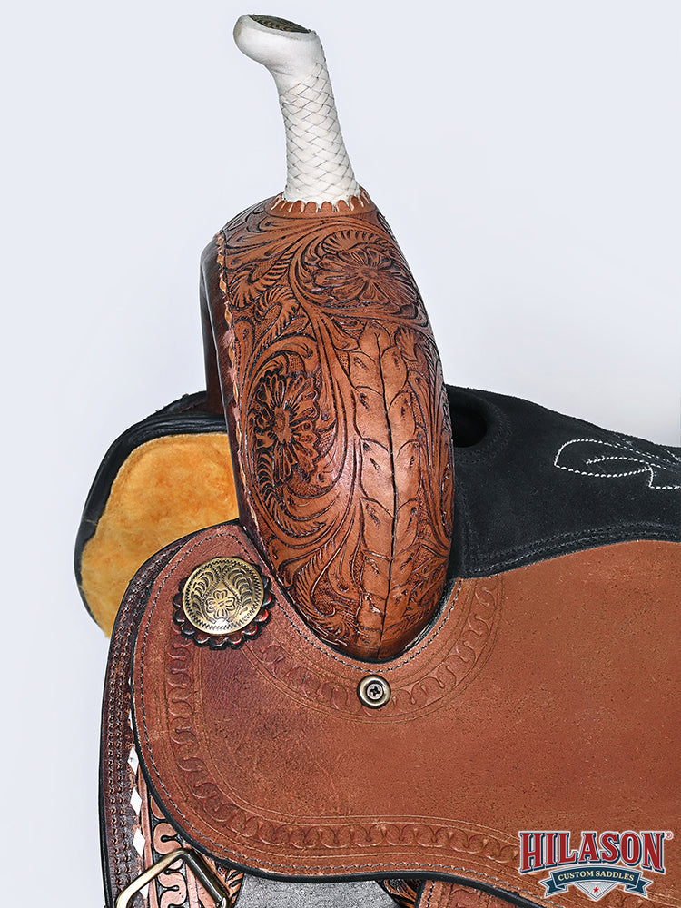 HILASON Western Horse Barrel Racing Saddle Trail American Leather With Tack Set