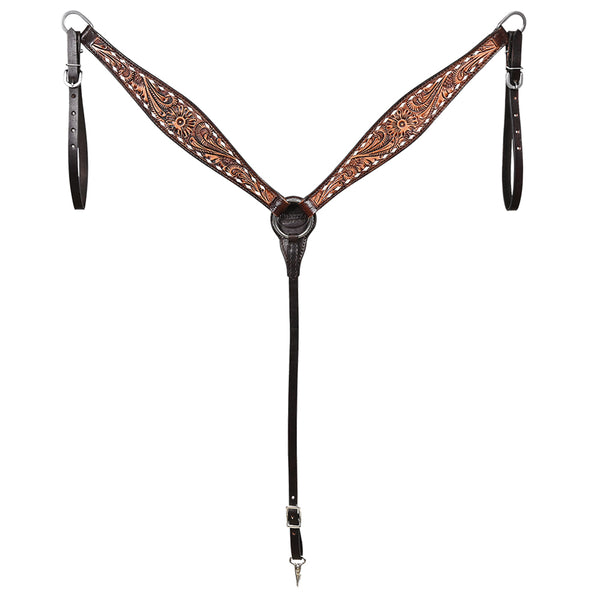 Hilason Western American Leather Horse Floral Headstall Breast Collar Tack Set - Uhorse