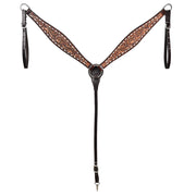 Hilason Western American Leather Horse Floral Headstall Breast Collar Tack Set