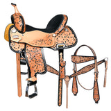 14 In Hilason Western Horse Barrel Racing Trail American Leather Saddle Tan Tack - Uhorse