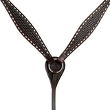 HILASON Western Horse Genuine Leather Headstall & Breast Collar With Side BuckStitch Brown