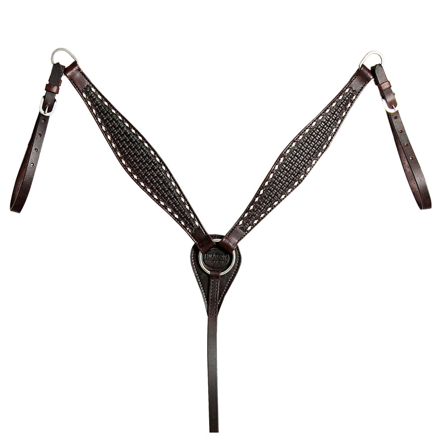 HILASON Western Horse Genuine Leather Breast Collar With Side BuckStitch Brown - Hilason
