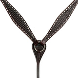 HILASON Western Horse Genuine Leather Headstall & Breast Collar With Side Buck Stitch Brown | headstall for horses