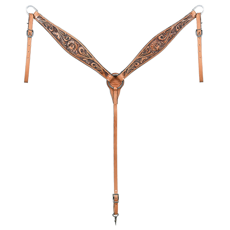 Hilason Western Horse American Leather Breast Collar Tan - Hilason