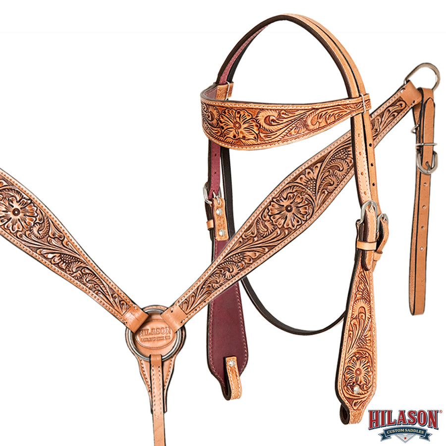 HILASON Western Horse Barrel Racing Saddle Trail American Leather With Tack Set