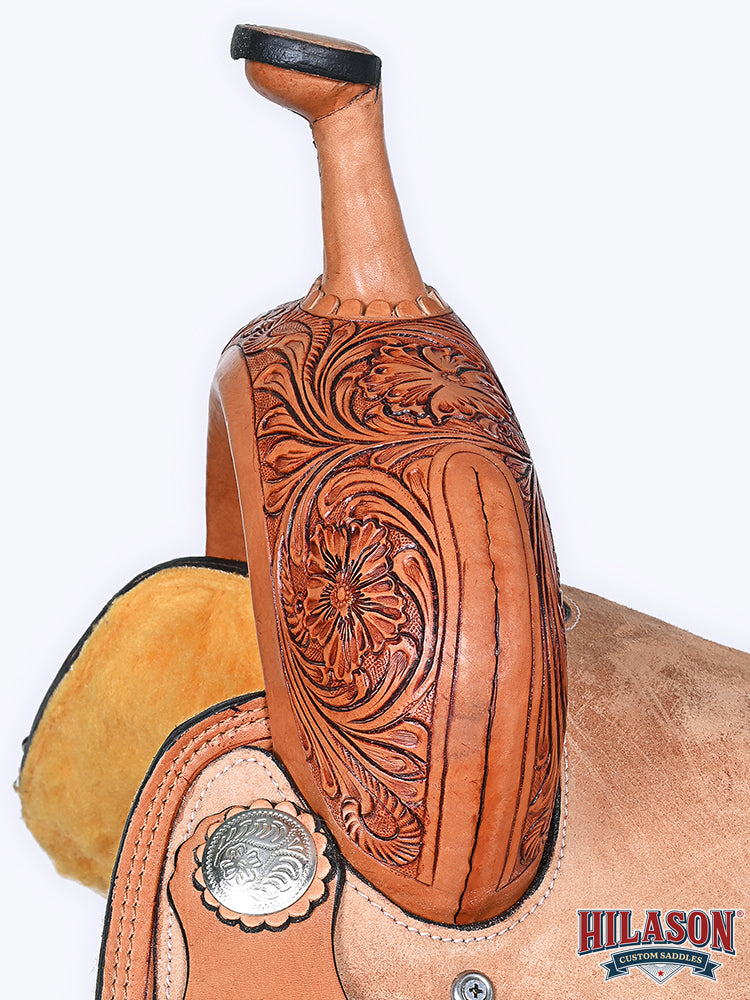 HILASON Western Horse Barrel Racing Saddle Trail American Leather With Tack Set