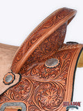 HILASON Western Horse Barrel Racing Saddle Trail American Leather With Tack Set
