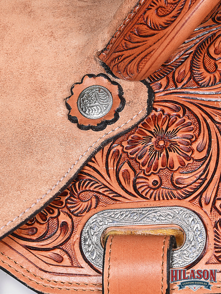 HILASON Western Horse Barrel Racing Saddle Trail American Leather With Tack Set