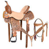 Hilason Western Horse Barrel Racing Trail American Leather Saddle Tan Tack