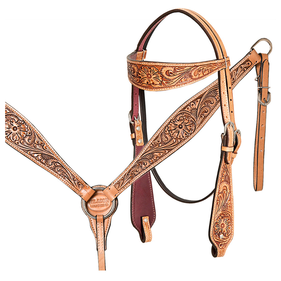 Hilason Western American Leather Horse Tack Set Tan - Uhorse