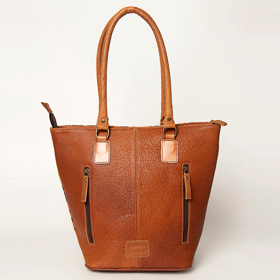 American Darling Hand Tooled Floral Fringed Genuine Leather Tote Bag Turquoise Concho Eco-Friendly Full Grain YKK Zipper