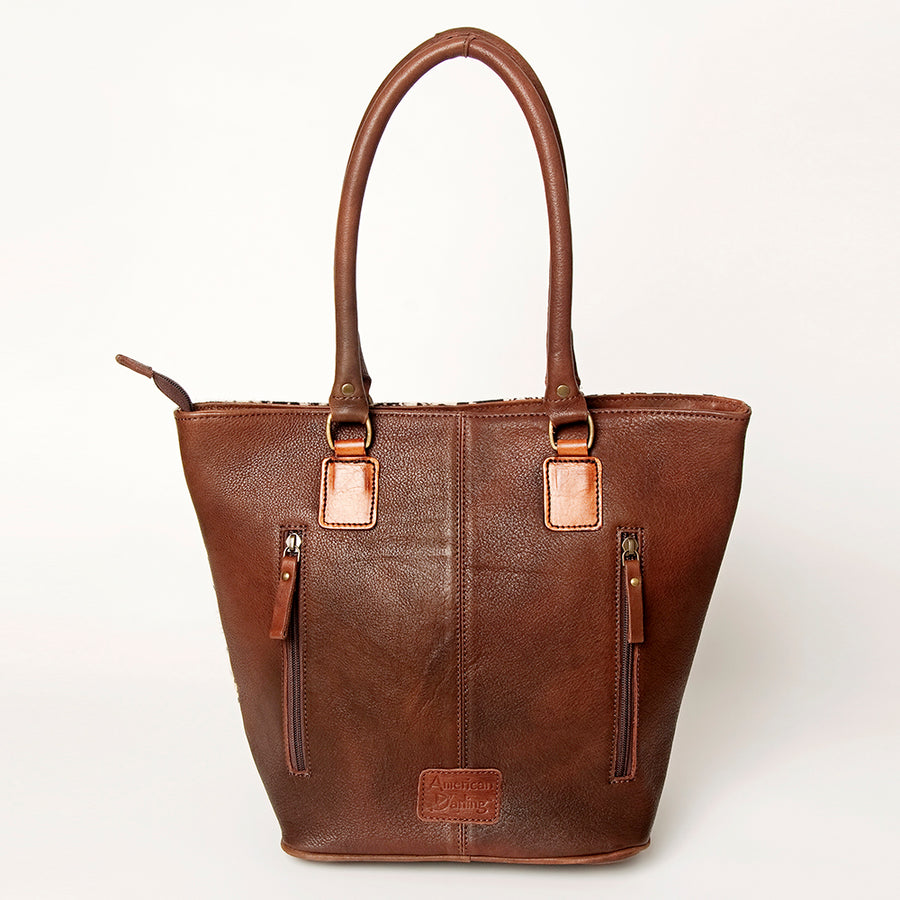 American Darling Hand Tooled Floral Fringed Genuine Leather Tote Bag Turquoise Concho Eco-Friendly Full Grain YKK Zipper