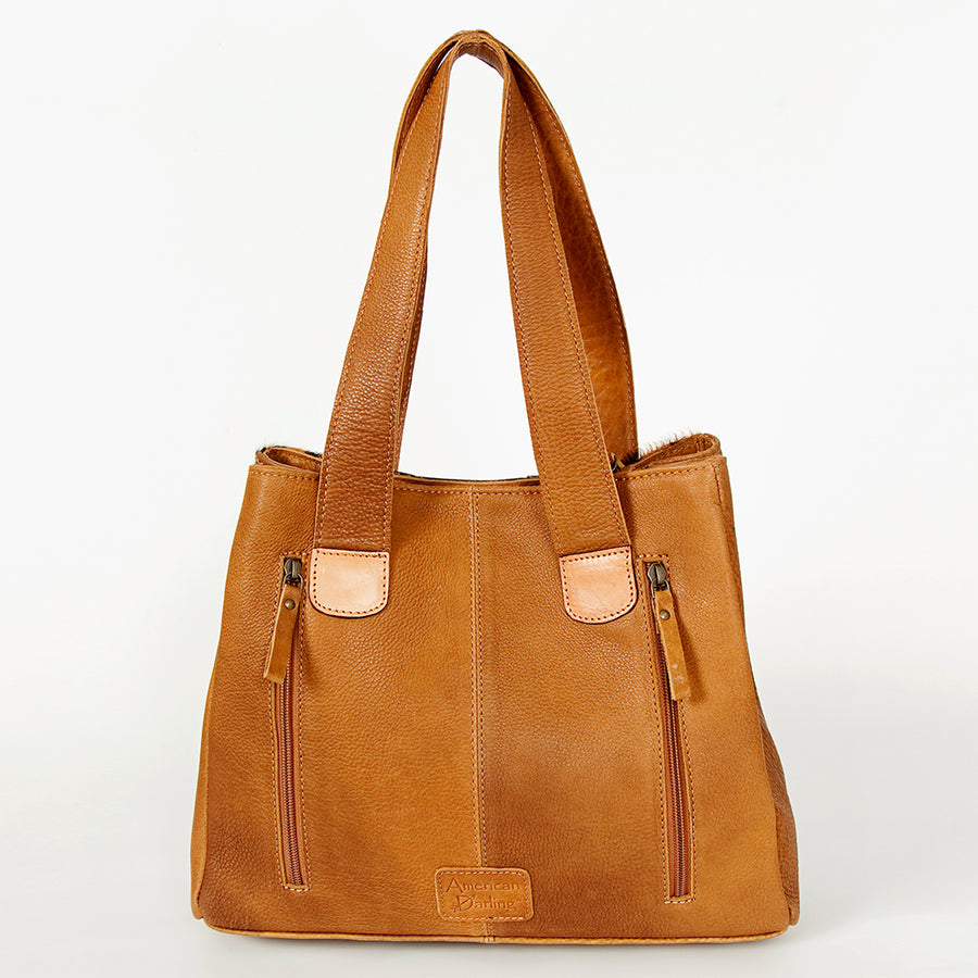 American Darling Hair-On Cowhide Hand Tooled Floral Genuine Leather Tote Bag Eco-Friendly Full Grain Rivetted YKK Zipper