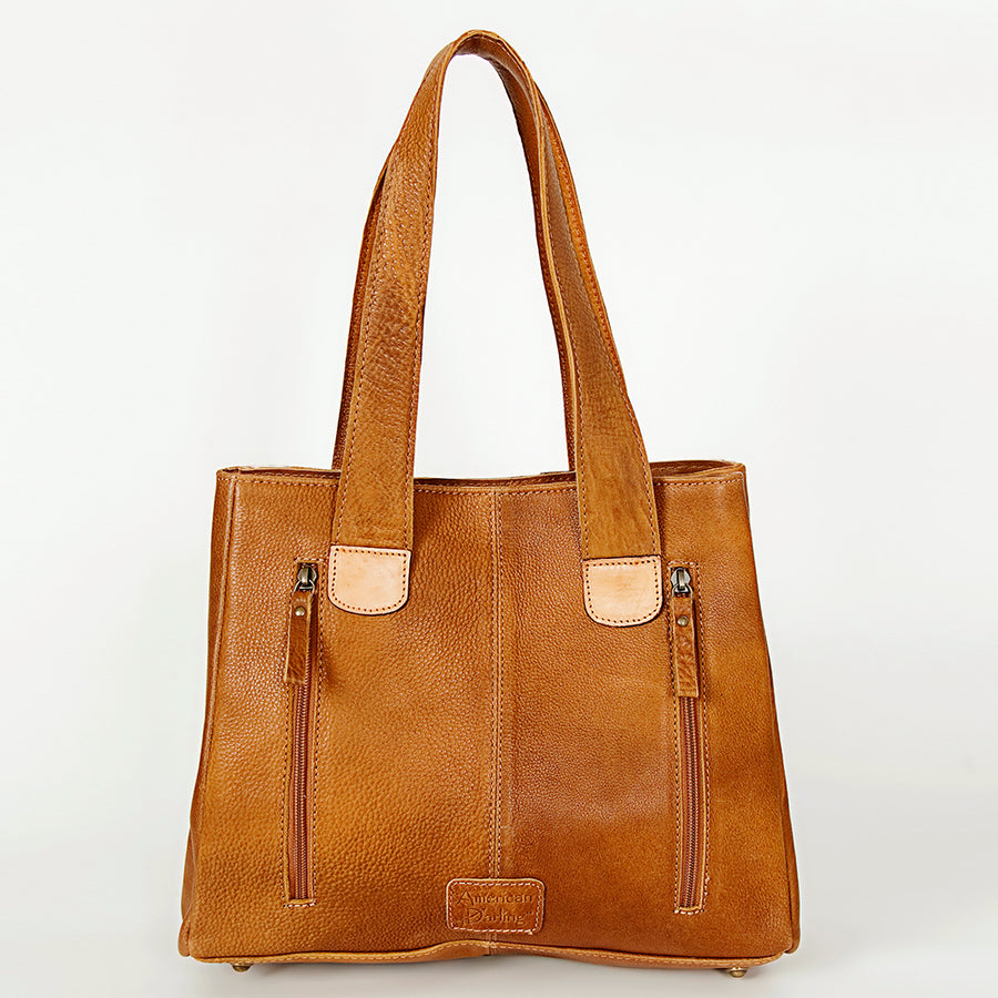 American Darling Hair-On Cowhide Hand Tooled Floral Genuine Leather Tote Bag Eco-Friendly Full Grain Rivetted YKK Zipper