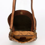 American Darling Messenger Hand Tooled Hair On Genuine Leather women bag western handbag purse