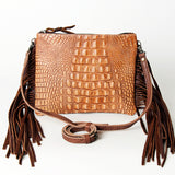 American Darling ADBG875 Crossbody Crocodile Embossed Genuine Leather Women Bag Western Handbag Purse