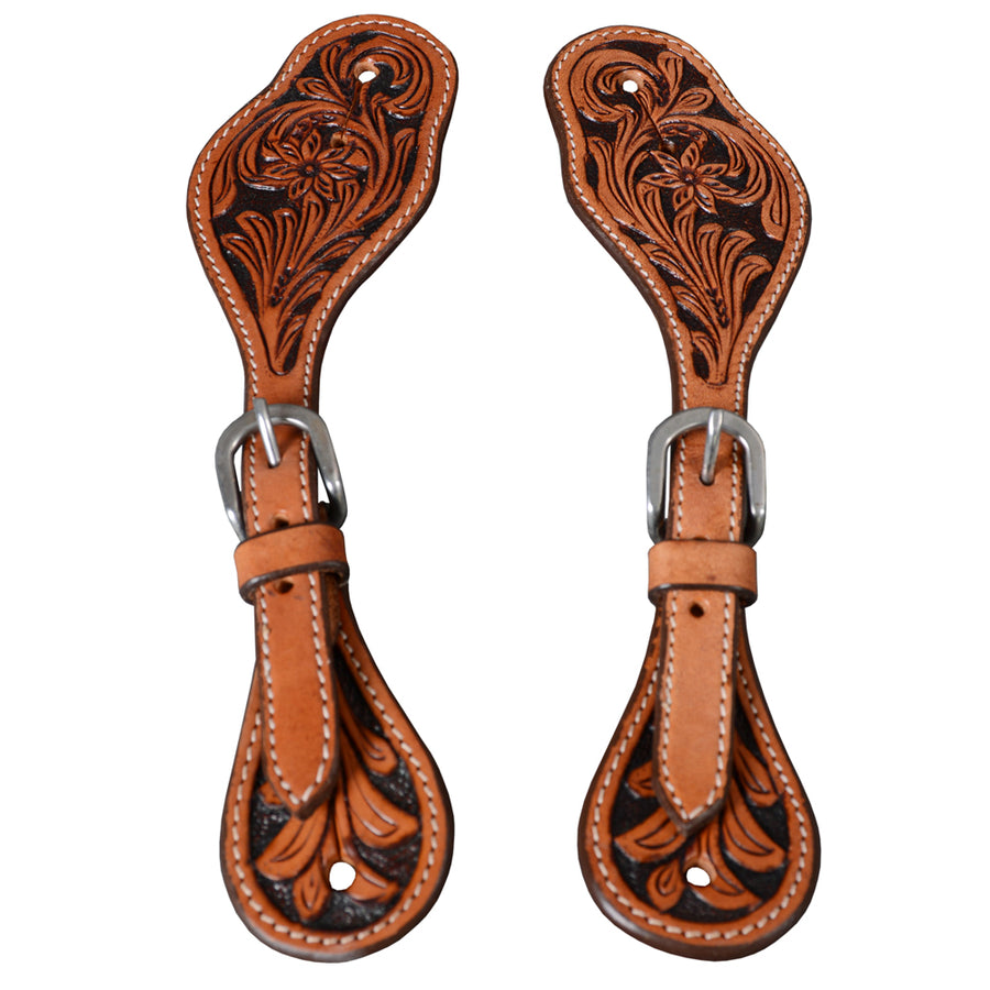 Bar H Equine Leather Spurs Straps for Adults - Western women's Spur Straps for Horse Riding, Barrel Racing, Show - Uhorse