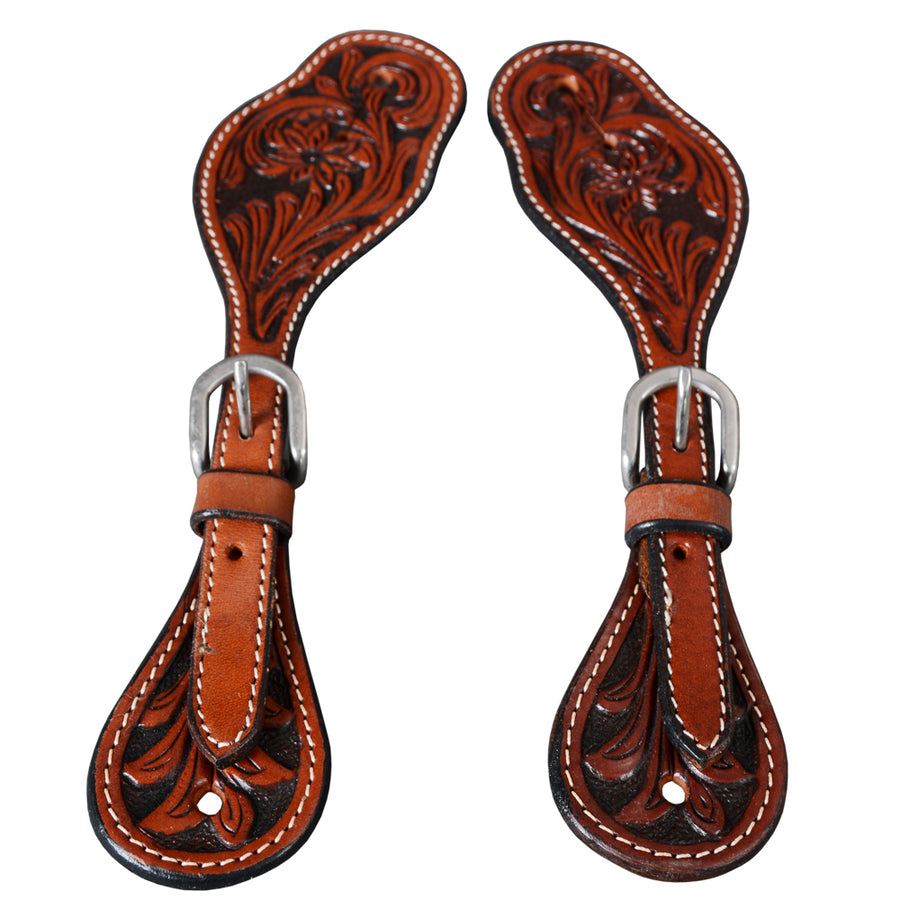 Bar H Equine Leather Spurs Straps for Adults - Western women's Spur Straps for Horse Riding, Barrel Racing, Show - Uhorse