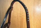 Bar H Equine Western Horse Genuine Leather One Ear Headstall Dark Brown