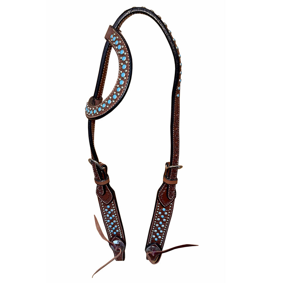 Bar H Equine Western Horse Genuine Leather One Ear Headstall Brown - Uhorse