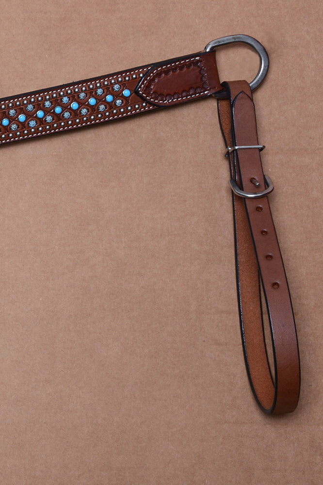 BAR H EQUINE Western Horse Genuine Leather Breast Collar Tan