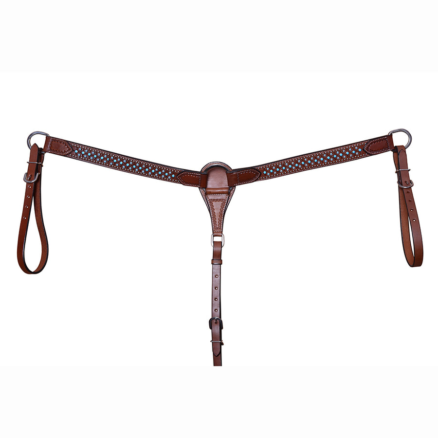 BAR H EQUINE Western Horse Genuine Leather Breast Collar Tan - Uhorse