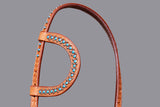 BAR H EQUINE Western Horse Genuine Leather Headstall Tan