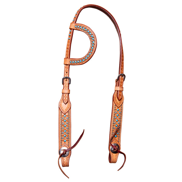 BAR H EQUINE Western Horse Genuine Leather Headstall Tan - Uhorse