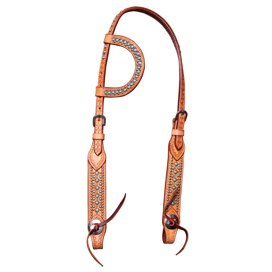 BAR H EQUINE Western Horse Genuine Leather Headstall Tan - Uhorse