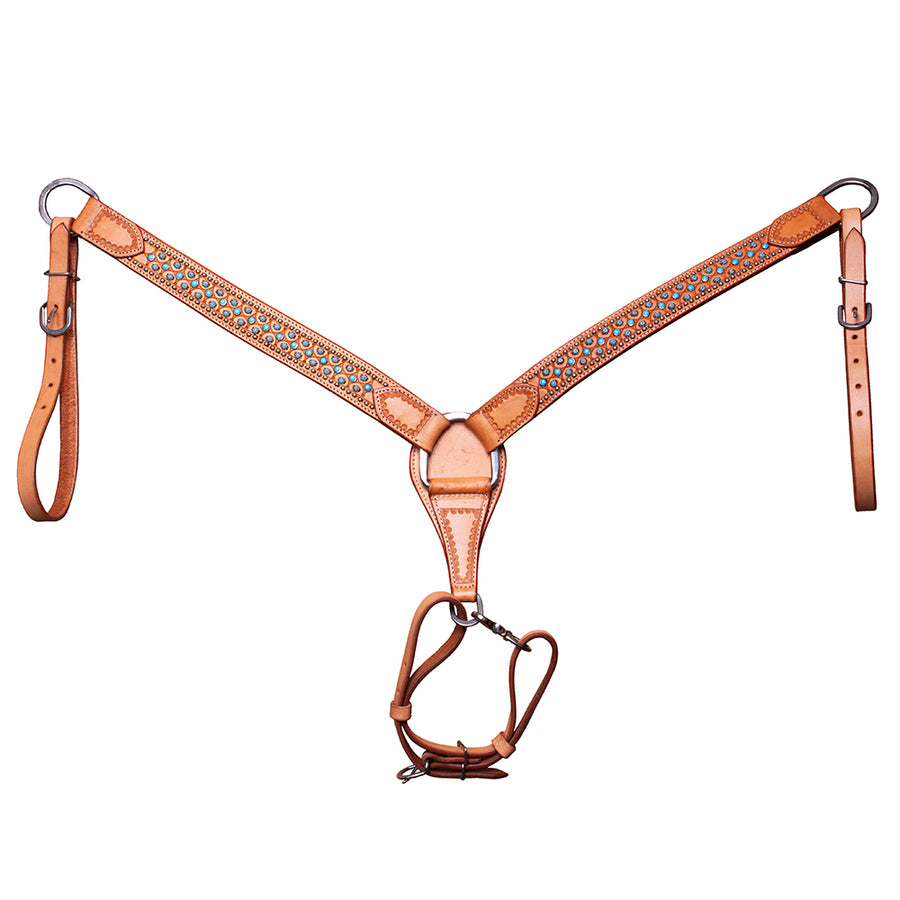 BAR H EQUINE Western Horse Genuine Leather Breast Collar Tan - Uhorse