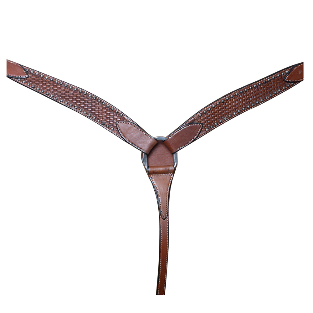 Bricole Western En Cuir Pour Cheval – Chocolat 1 1/4", Avec Lacets Latigo