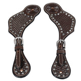 Bar H Equine Leather Spurs Straps for Adults - Western women's Spur Straps for Horse Riding, Barrel Racing, Show - Uhorse