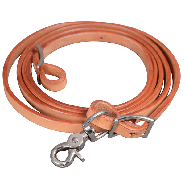 BAR H EQUINE W. Leather H. Rein With Adjustable Buckle Light Tan – by Hilason – Cowboy and equestrian accessories