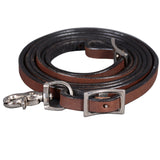 BAR H EQUINE W. Leather H. Rein With Adjustable Buckle Dark Brown – by Hilason – Cowboy and equestrian accessories