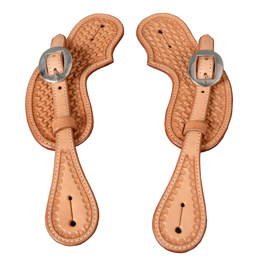 Bar H Equine Leather Spurs Straps for Adults - Western women's Spur Straps for Horse Riding, Barrel Racing, Show - Uhorse