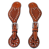 Bar H Equine Leather Spurs Straps for Adults - Western Womens Spur Straps for Horse Riding, Barrel Racing, Show, and Rodeo