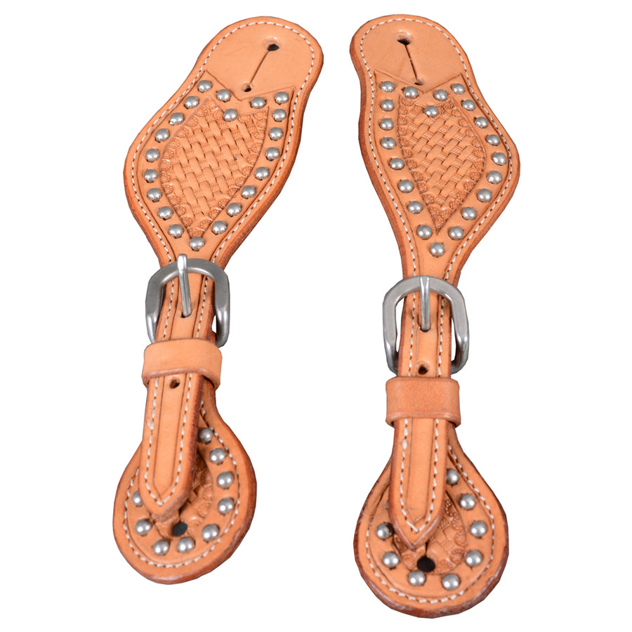 Bar H Equine Leather Spurs Straps for Adults - Western women's Spur Straps for Horse Riding, Barrel Racing, Show - Uhorse