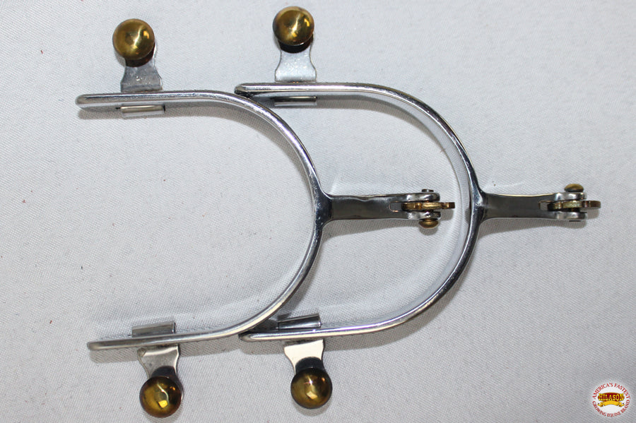 Hilason Western Stainless Steels Engraved Band Men's Spur Rosebud Rowels
