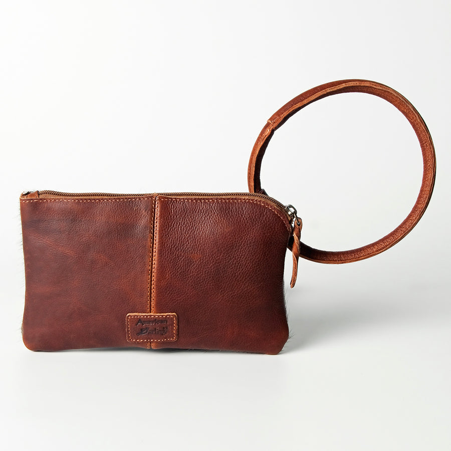 American Darling Wristlet Hand Tooled Hair On Genuine Leather Western Women Bag | Handbag Purse Travel Clutch