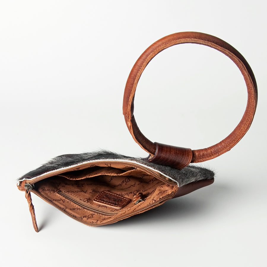 American Darling Wristlet Hand Tooled Hair On Genuine Leather Western Women Bag | Handbag Purse Travel Clutch