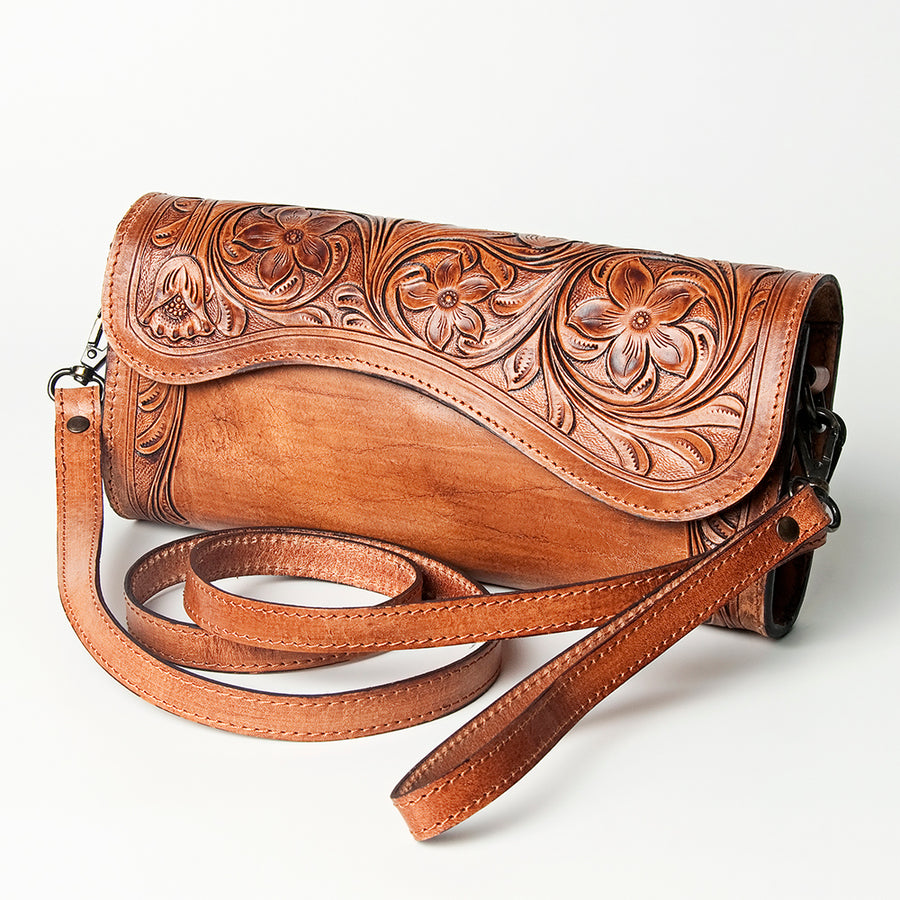 American Darling ADBGZ493 Wallet Hand Tooled Genuine Leather Women Bag by Hilason – Cowboy and equestrian accessories