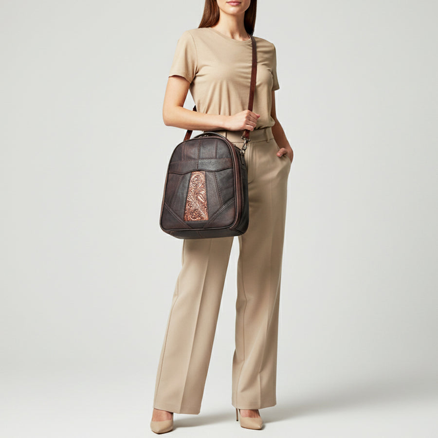 American Darling Backpack Hand Tooled Genuine Leather Western Women Bag Handbag Purse | for Laptop School