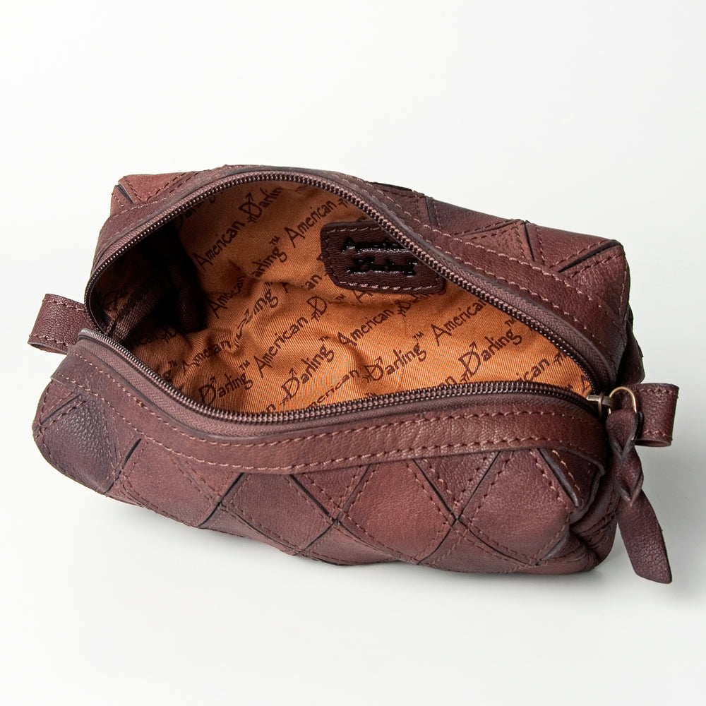 American Darling ADBGZ488 Toiletry Genuine Leather Women Bag Western Handbag Purse
