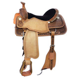 15.5 In Circle Y Western Horse Ranch Roping American Leather Saddle