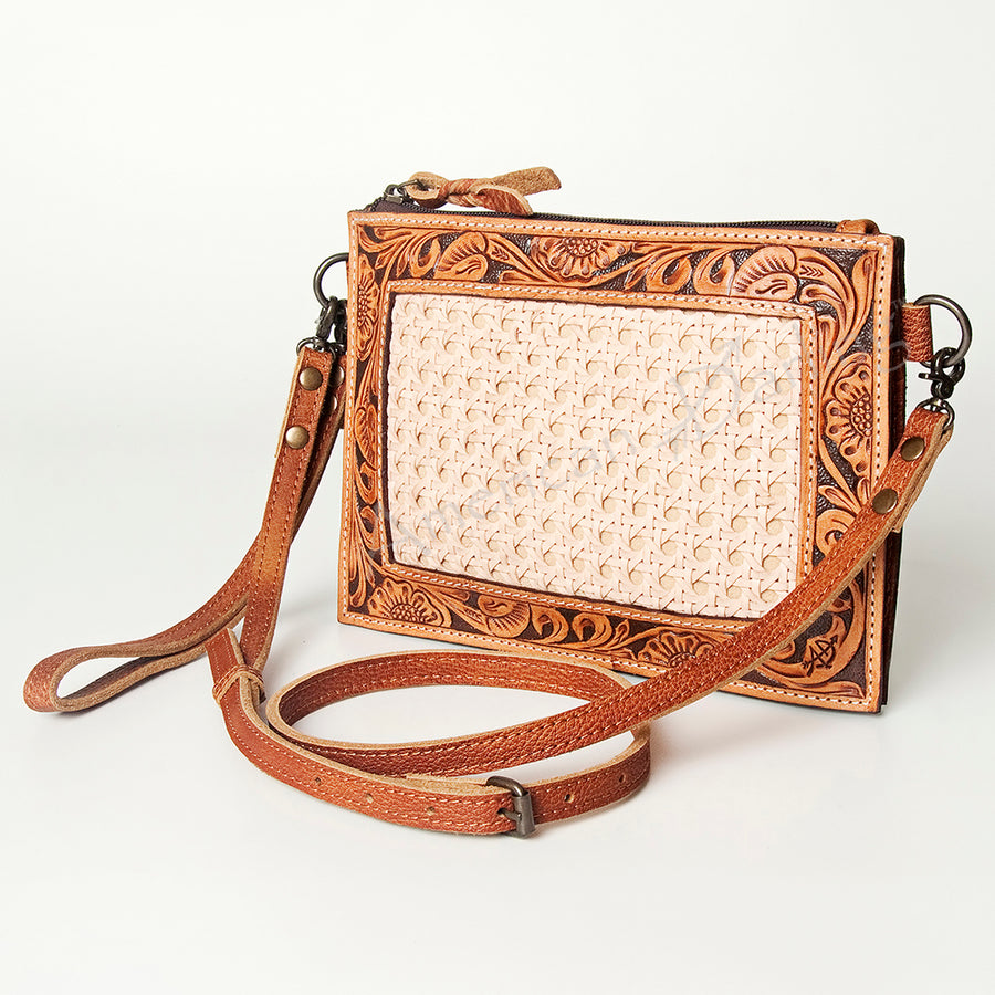 American Darling Hand Tooled Western Leather Wallet - Floral Carved Full Grain Clutch - Uhorse