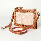 American Darling Wallet for Women, Hand Tooled Floral Leather, Vegetable-Tanned Full Grain Western Clutch with YKK Zipper