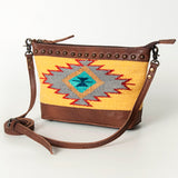American Darling Western Leather Cross body Bag - Handcrafted Woven Saddle Blanket Purse - Uhorse