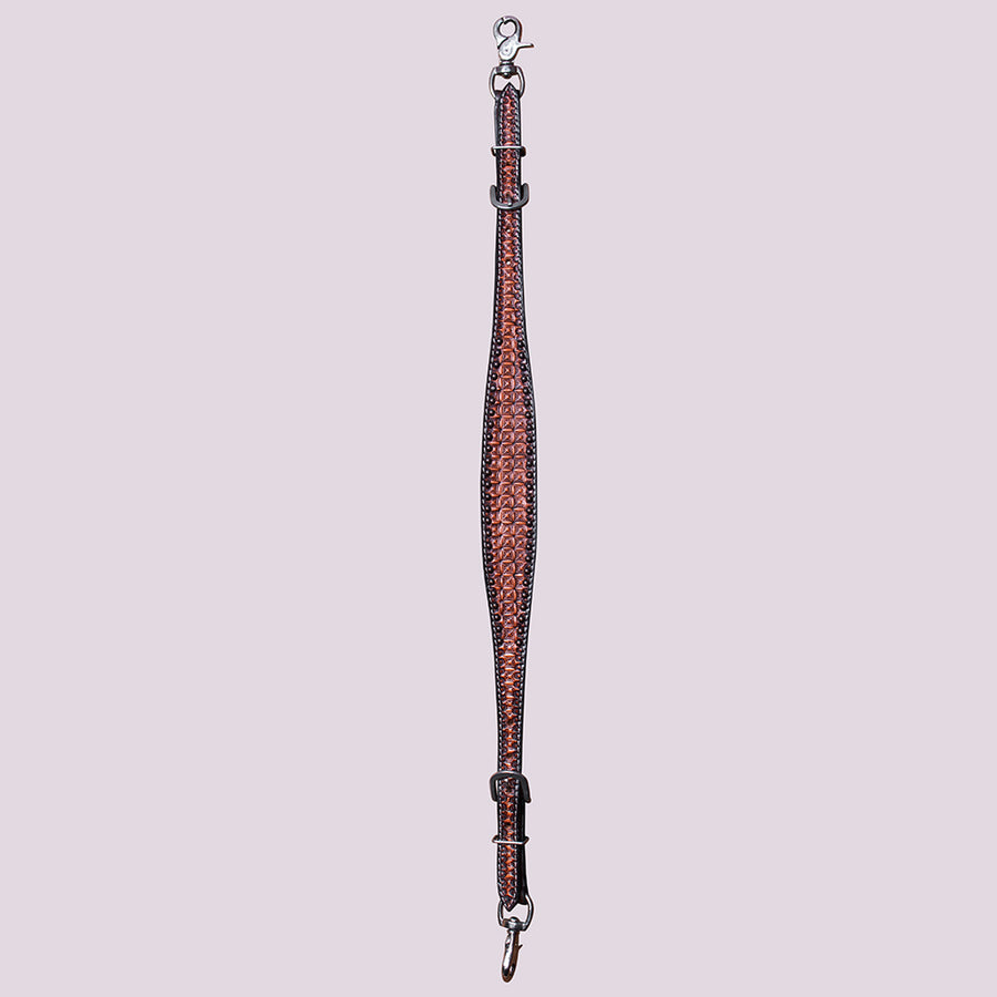 Bar H Equine Daisy Nash Floral Hand Tooled Horse Western Leather Wither Strap Brown - Uhorse