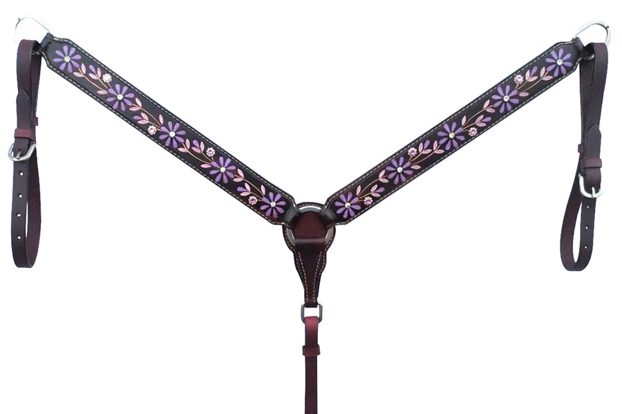 Bar H Equine American Leather Horse Saddle Tack One Ear Headstall Breast Collar Browband Wither Strap Set